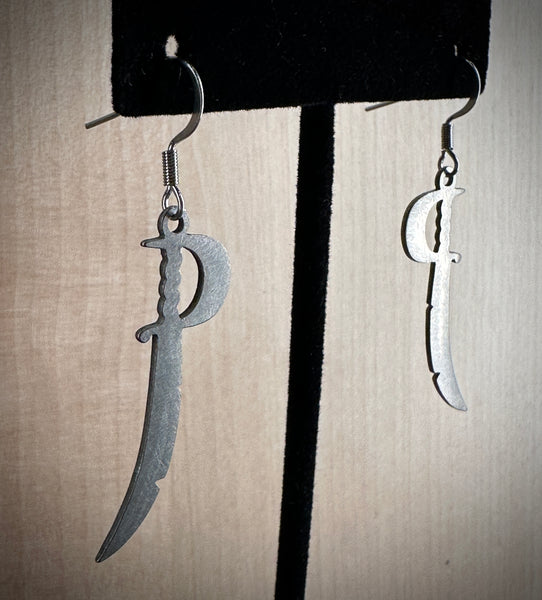 Pirate Sword Titanium Earring set